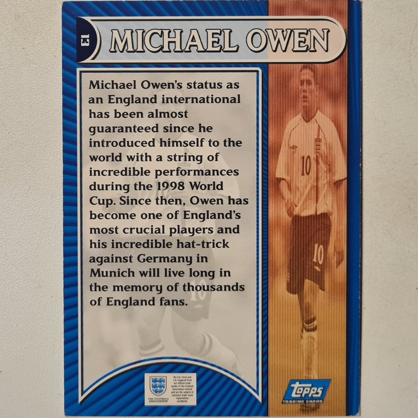 Michael Owen 2002 Topps England national team #13 Soccer Football England good sleeved