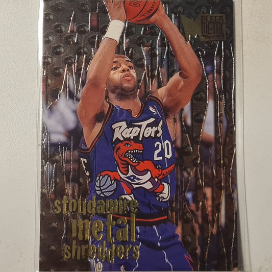 Damon Stoudamire 1996 Fleer metal 96-97  metal shredders #147 NBA Basketball Toronto Raptors Excellent sleeved