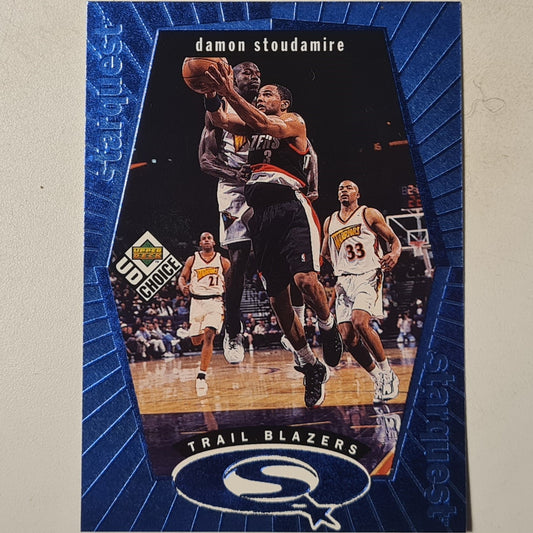 Damon Stoudamire 1998 Upper-Deck Starquest blue foil SQ22 NBA Basketball Toronto Raptors Excellent sleeved