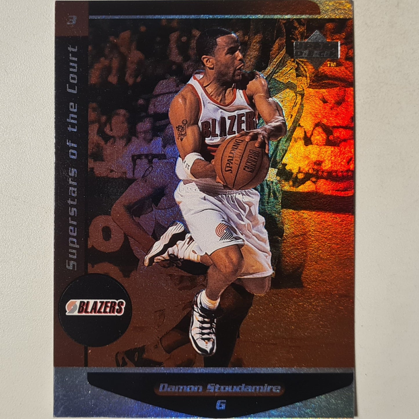 Damon Stoudamire 1998 Upper-Deck Superstars of the court foil C12 NBA Basketball Toronto Raptors Excellent sleeved