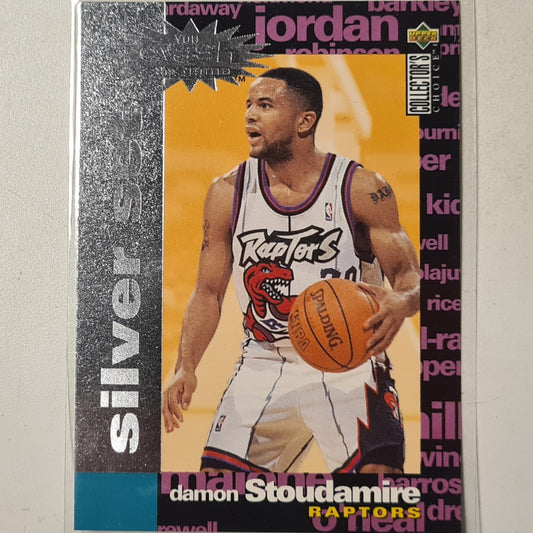 Damon Stoudamire 1996 Upper-Deck Crash the game silver set #C28 NBA Basketball Toronto Raptors Excellent sleeved