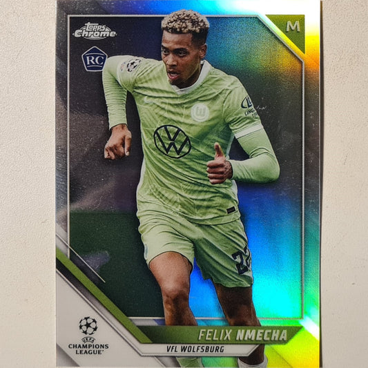 Felix Nmecha 2022 Topps Chrome champions league refractor Rookie RC #170 Soccer Football Wolfsburg Excellent sleeved