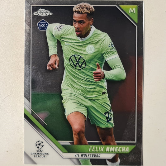 Felix Nmecha 2022 Topps Chrome champions league Rookie RC #170 Soccer Football Wolfsburg Excellent sleeved