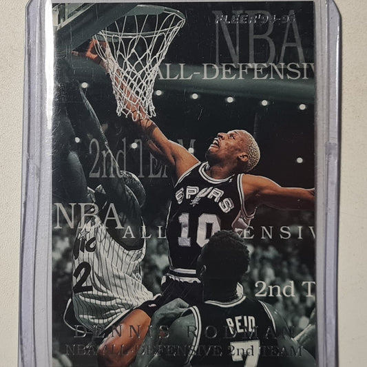 Dennis Rodman 1994 Fleer 94-95 all defensive 2nd team 9 of 10 NBA Basketball San Antonio Spurs Excellent sleeved