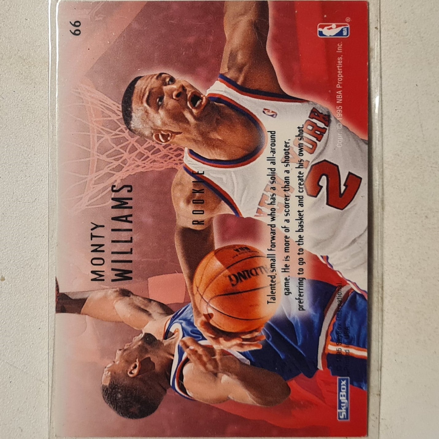 Monty Williams 1995 Skybox E-Motion Rookie RC #66 NBA Basketball New York Knicks Very good-Excellent Sleeved