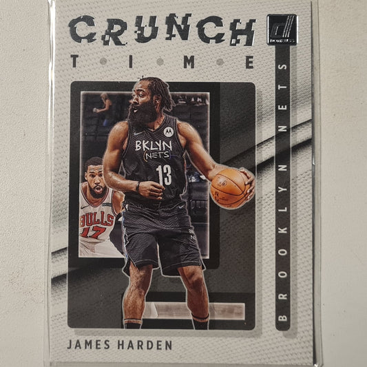 James Harden 2021-22 Panini Donruss Crunch Time #19 NBA Basketball Brooklyn Nets sleeved