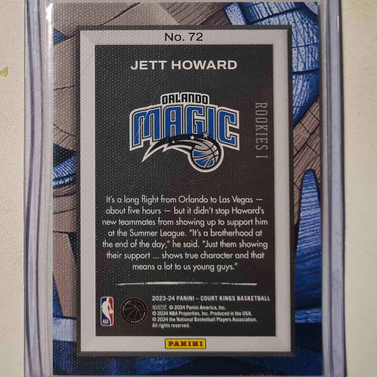 Jett Howard 2023-24 Panini Court Kings Rookie RC #72 NBA Basketball Orlando Magic excellent/mint sleeved