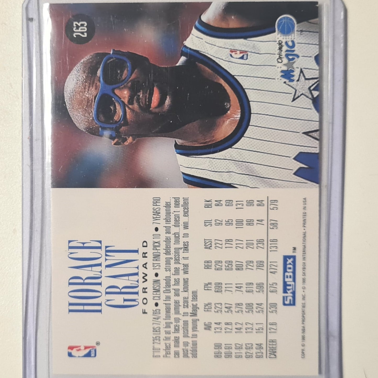 Horace Grant 1995 Skybox #263 NBA Basketball Orlando Magic Excellent sleeved