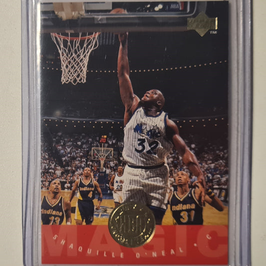 Shaquille O'Neal 1995 Upper-Deck all NBA second team  #173 NBA Basketball Orlando Magic Excellent Sleeved