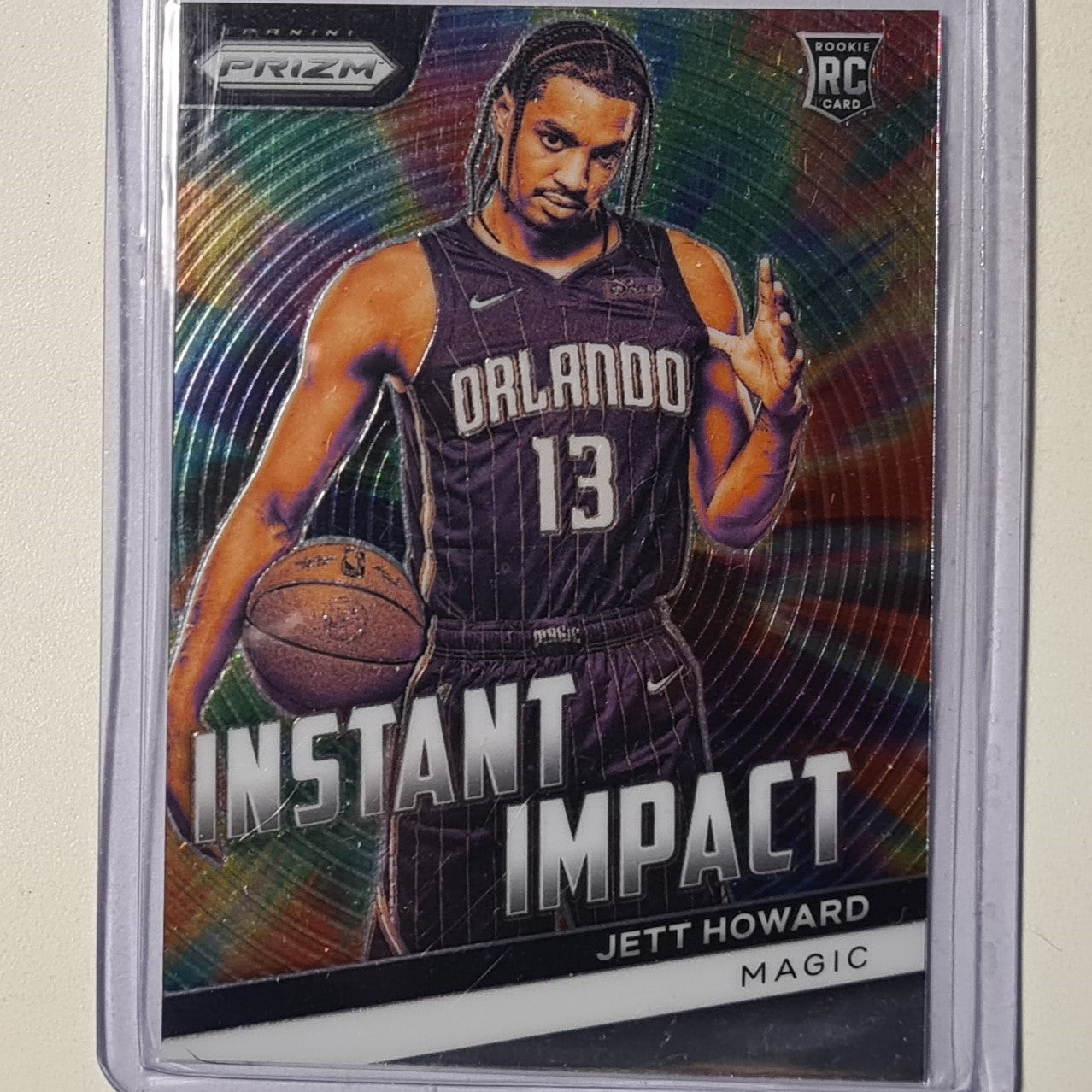 Jett Howard 2023-24 NBA Panini Prizm instant impact Rookie RC #5 NBA Basketball Orlando Magic Excellent/mint sleeved