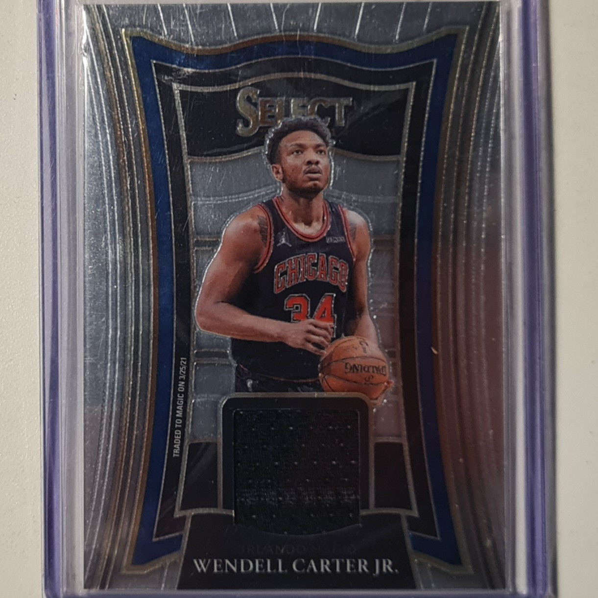 Wendell Carter Jr 2020-21 NBA Panini Select Relic patch SS-WCJ NBA Basketball Orlando Magic Excellent/mint sleeved