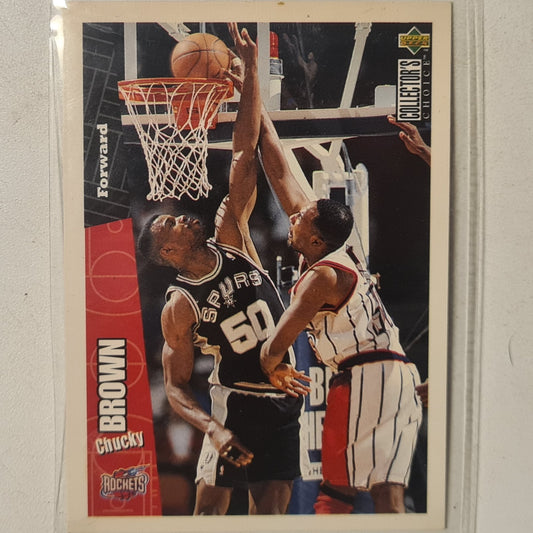 Chucky Brown 1996 Upper-Deck collectors choice #62 NBA Basketball Houston Rockets very good sleeved