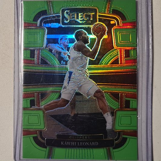 Kawhi Leonard 2023-24 Panini Select green Prizm numbered 4/75 #24 NBA Basketball LA Clippers Mint sleeved
