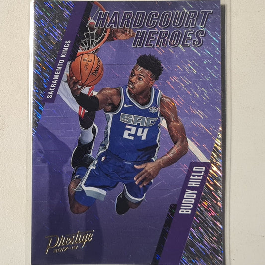 Buddy Hield 2017-18 Panini Prestige Hardcourt Heroes Rain holo variant #12 NBA Basketball Sacramento Kings Excellent sleeved