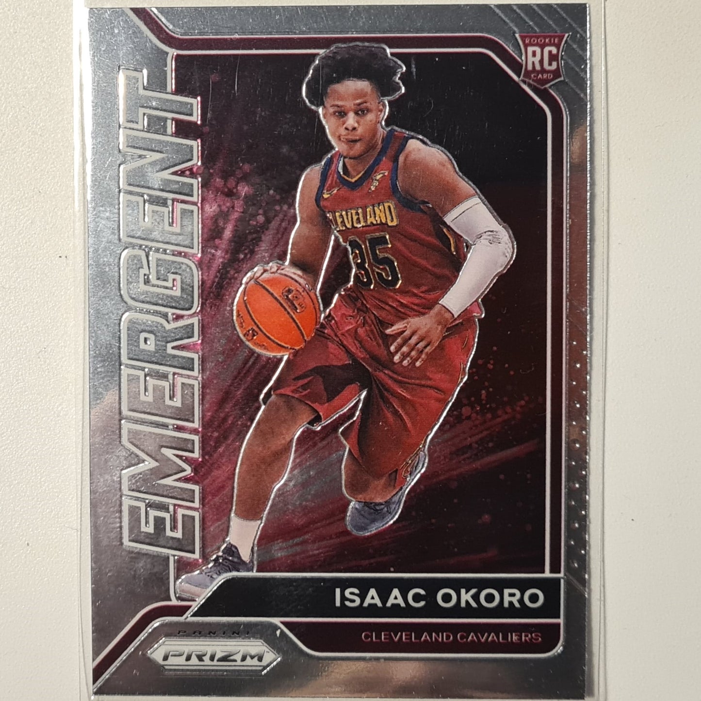 Isaac Okoro 2020-21 Panini Prizm emergent Rookie RC #15 NBA Basketball Cleveland Cavaliers Excellent /Mint sleeved