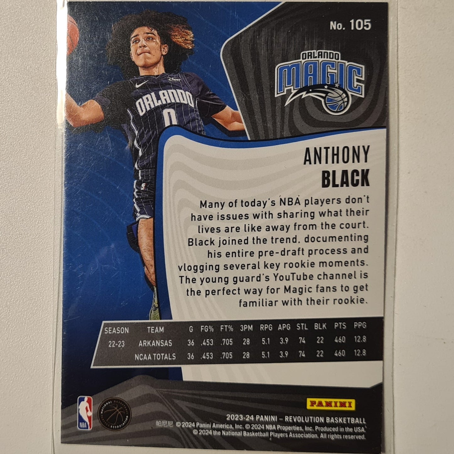 Anthony Black 2023-24 Panini Revolution Rookie RC #105 NBA Basketball Orlando Magic excellentMint sleeved