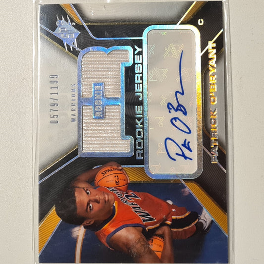 Patrick O'Bryant 2006-07 Upper-Deck SPX Rookie Jersey patch Auto RC C26 NBA Basketball Golden State Warriors excellent sleeved