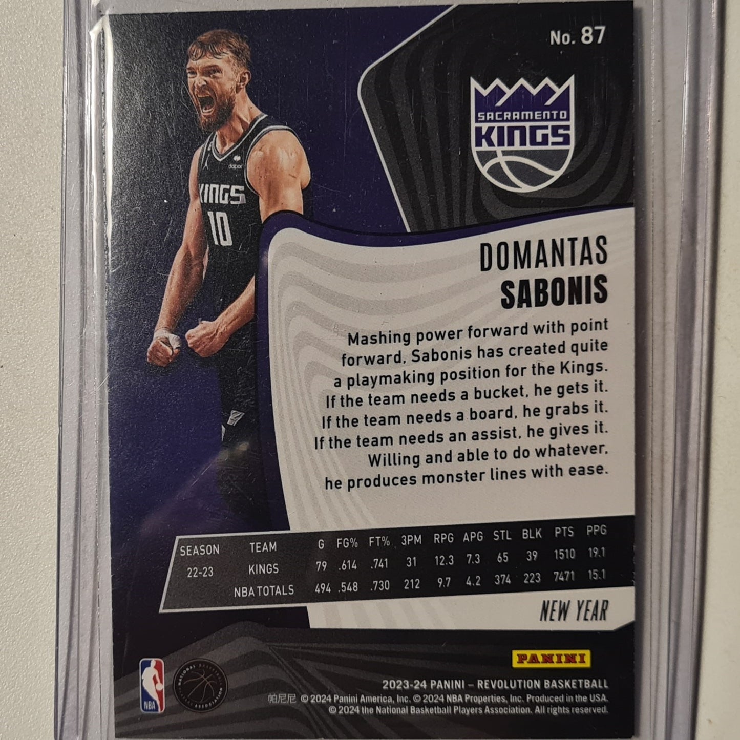 Domantas Sabonis 2023-24 Panini Revolution New Year Variant #87 NBA Basketball Sacramento Kings Excellent