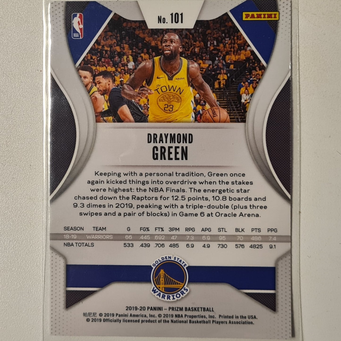 Draymond Green 2019-20 Panini Prizm #101 NBA Basketball Golden State Warriors Excellent sleeved