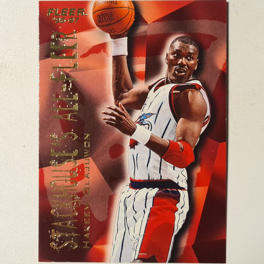 Hakeem Olajuwon 1996 Fleer 96-97 Stackhouse's all-fleer insert 8 of 12 NBA Basketball Houston Rockets Excellent +