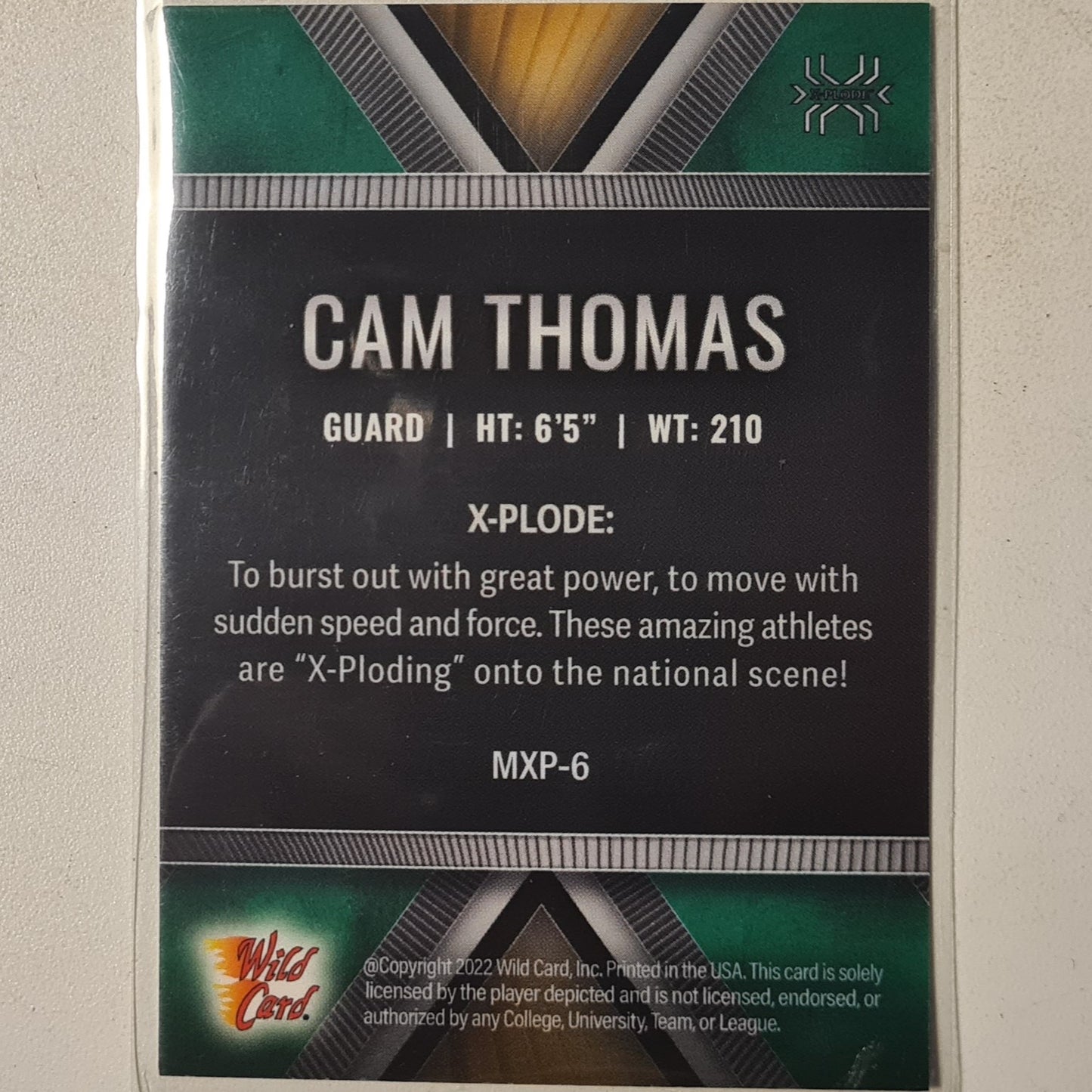 Cam Thomas 2022 Wild Card Matte numbered 6/6 Rookie RC MXP-6 NBA Basketball Brooklyn Nets Mint