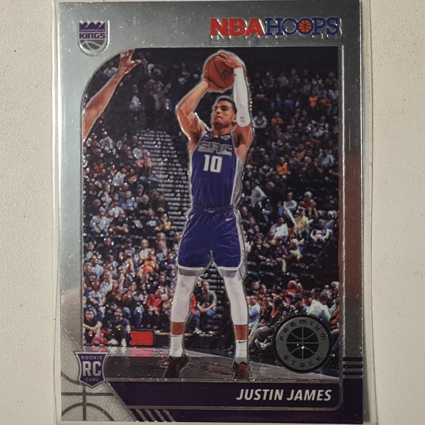 Justin James 2019-20 Panini NBA Hoops premium stock Rookie RC #244 NBA Basketball Sacramento Kings Excellent+