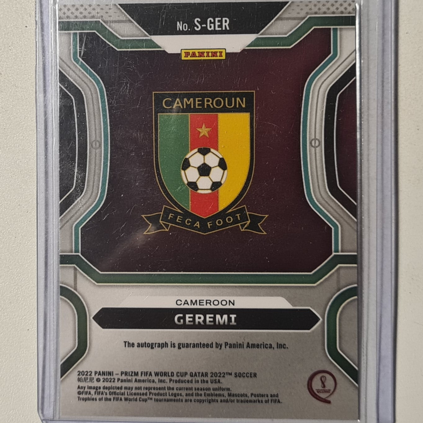 Geremi 2022 Panini Prizm fifa world cup Qatar Auto S-GER Chelsea/Cameroon excellent/mint