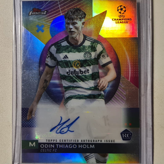 Odin Thiago Holm 2024 Topps Finest champions league Rookie Auto A-OH Football Celtic mint