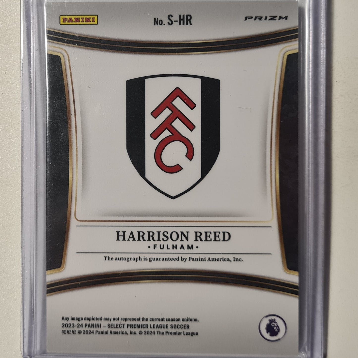 Harrison Reed 2023-24 Panini Select Prizm Auto S-HR Soccer Football Fulham Mint sleeved