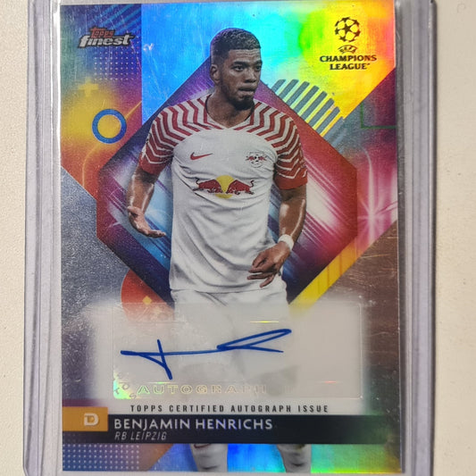 Benjamin Henrichs 2024 Topps finest champions league Auto A-BH Soccer football RB Leipzig Mint