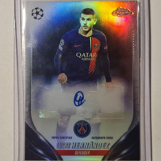 Lucas Hernandez 2024 Topps Chrome champions league Auto CA-LH Soccer Football Paris Saint Germain mint