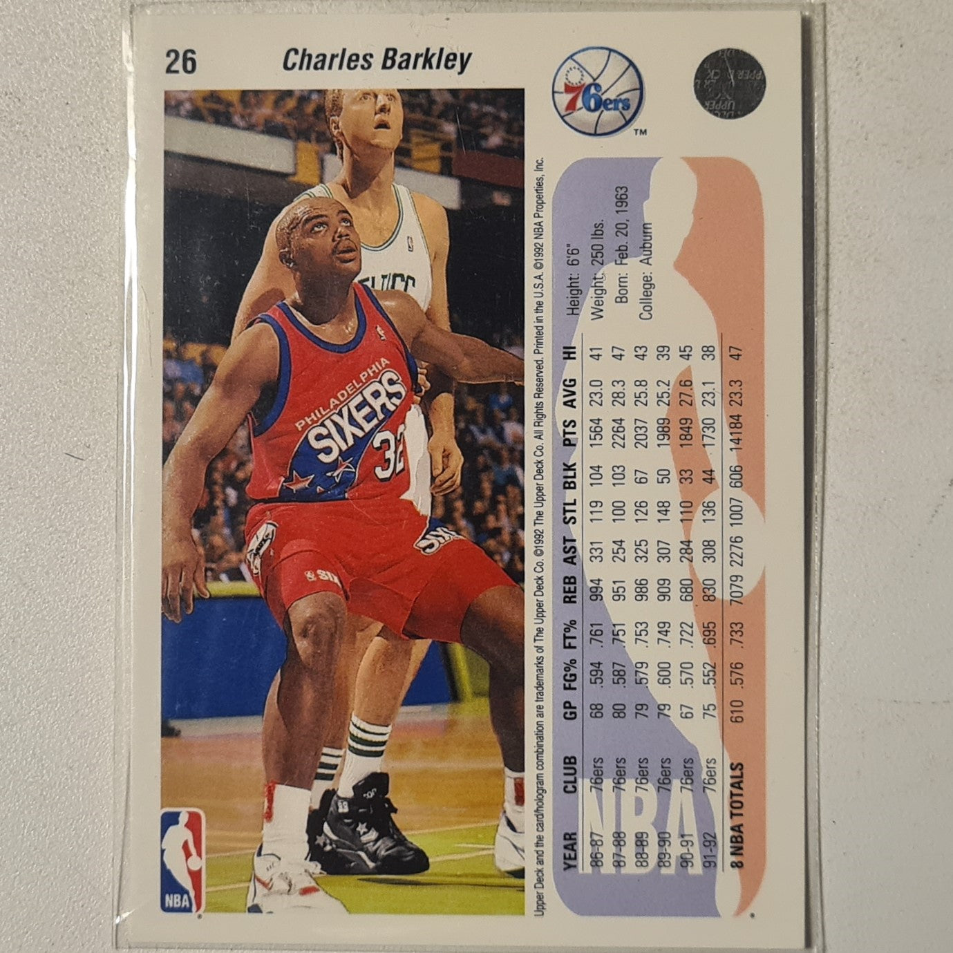 Charles Barkley 1992 Upper-Deck #26 NBA Basketball Philadelphia 76ers excellent