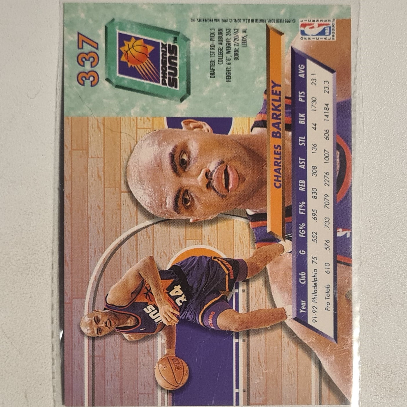 Charles Barkley 1993 Fleer 92-93 #337 NBA Basketball Phoenix Suns excellent