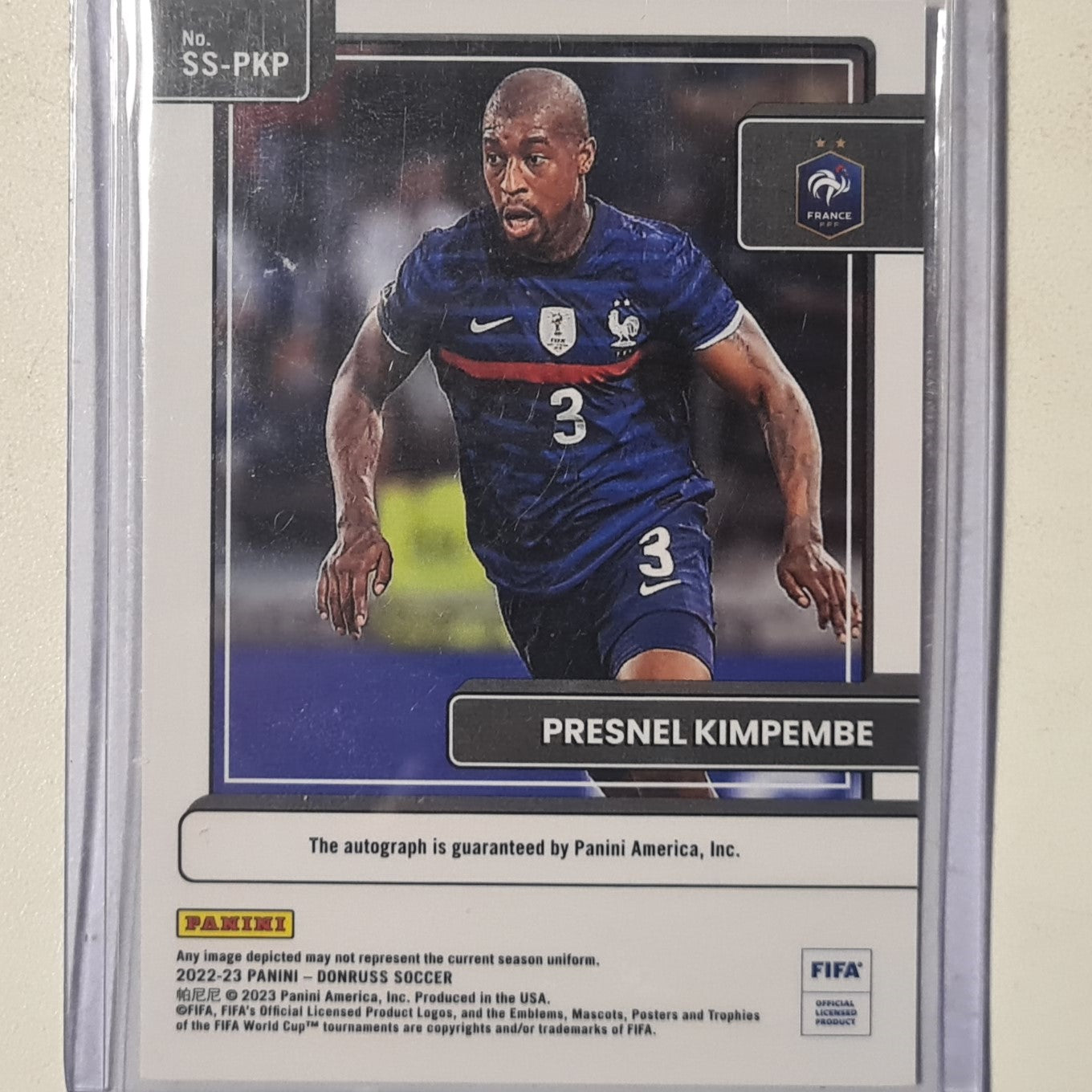 Presnal Kimpembe 2022-23 Panini Donruss Fifa signature series Auto SS-PKP Soccer Football France EXCELLENT