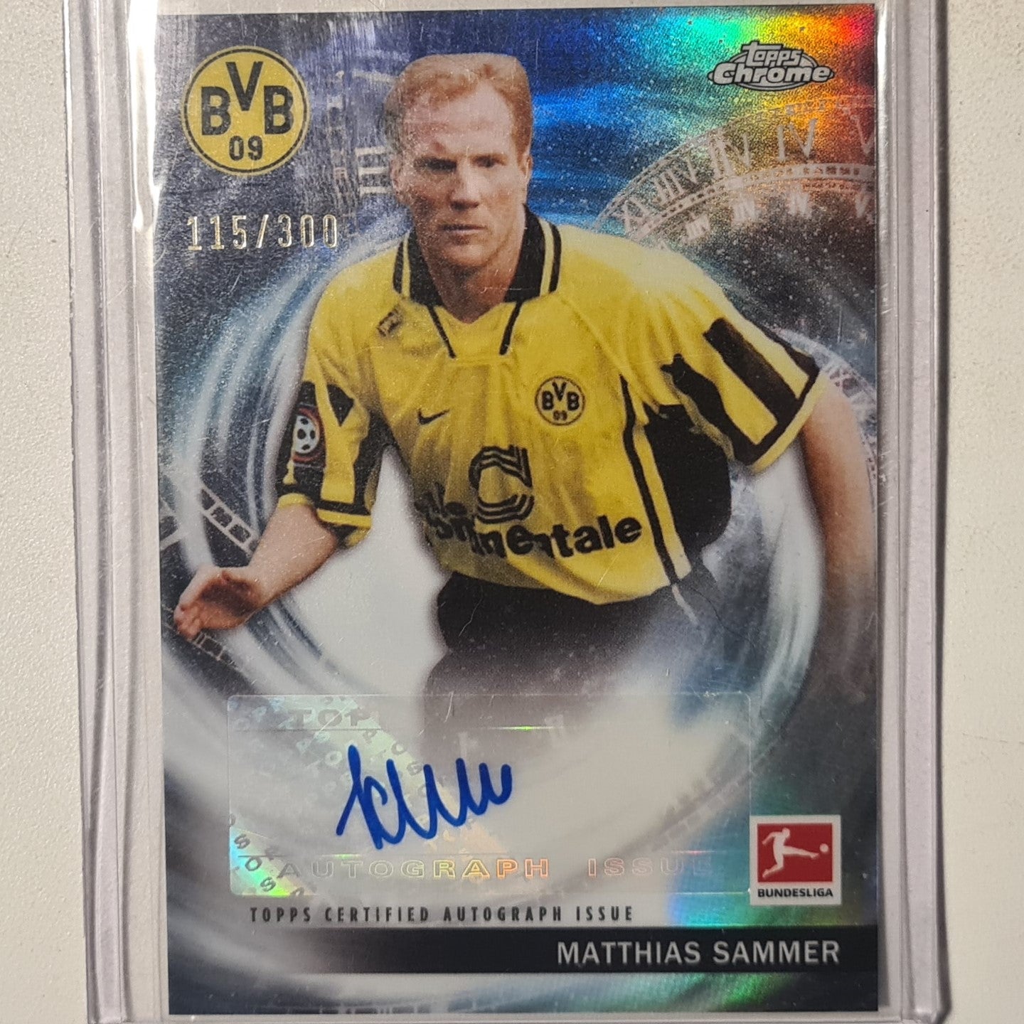 Matthias Sammer 2024 Topps Chrome Bundesliga 115/300 Auto TTA-MS Football Borussia Dortmund excellent