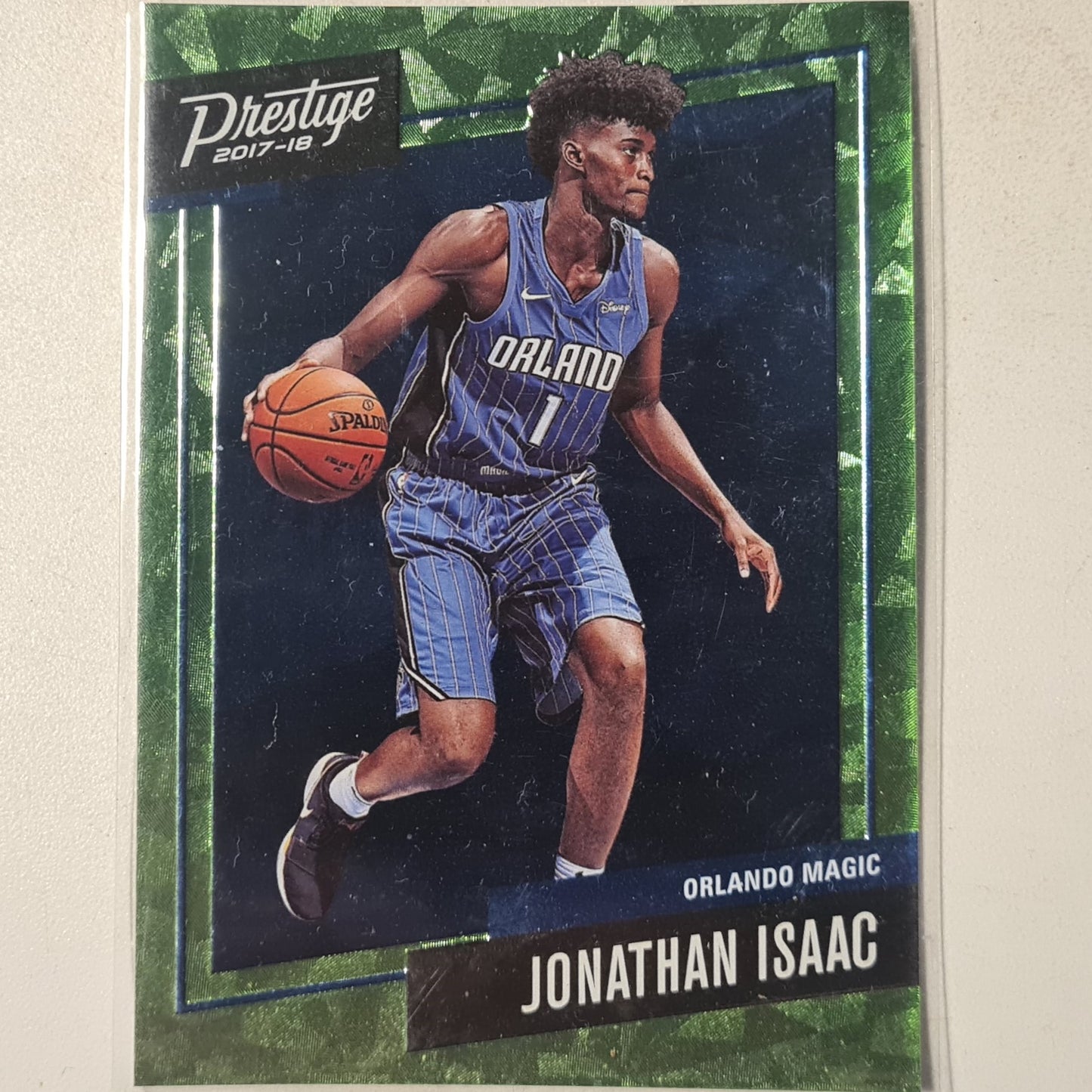Jonathan Isaac 2017-18 Panini Prestige green foil variant #6 NBA Basketball Orlando Magic Excellent