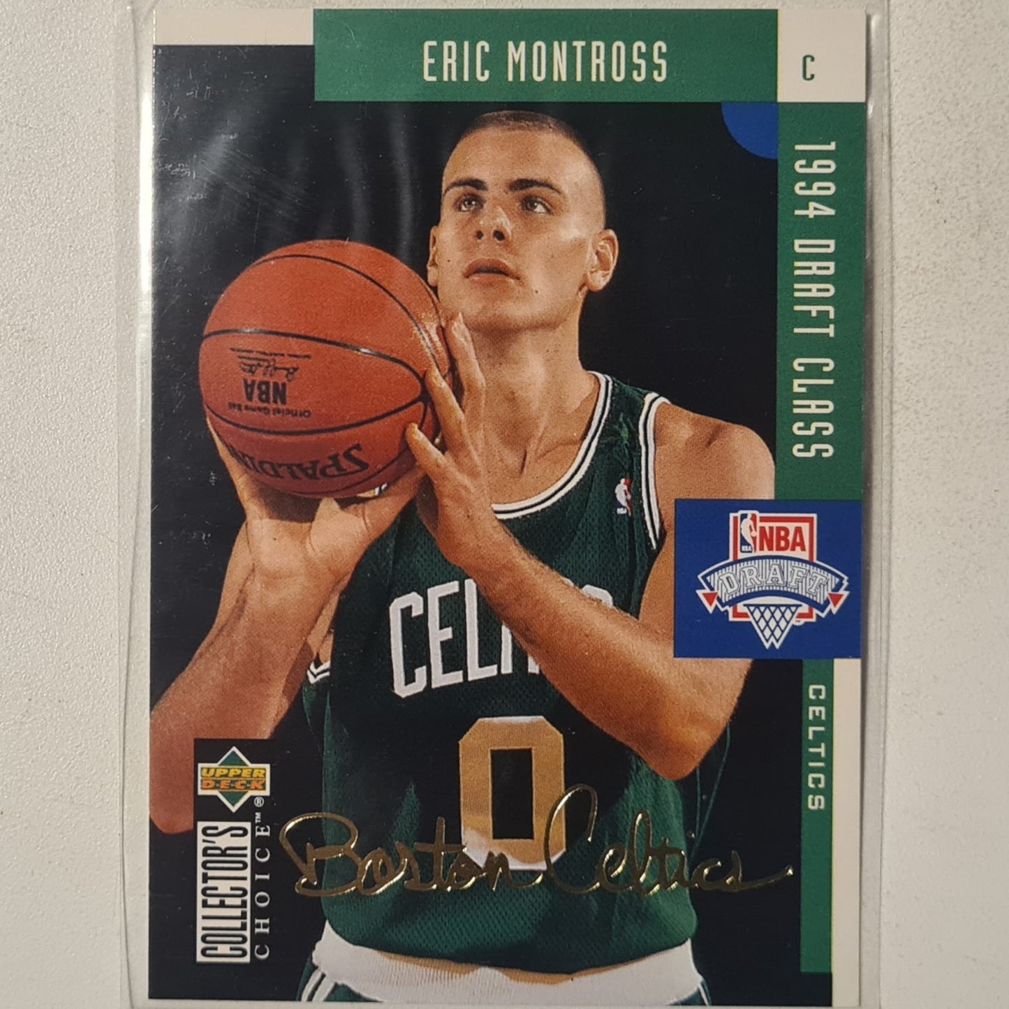 Eric Montross 1994 Upper-Deck draft class gold text variant rookie RC #414 NBA Basketball Boston Celtics Excellent