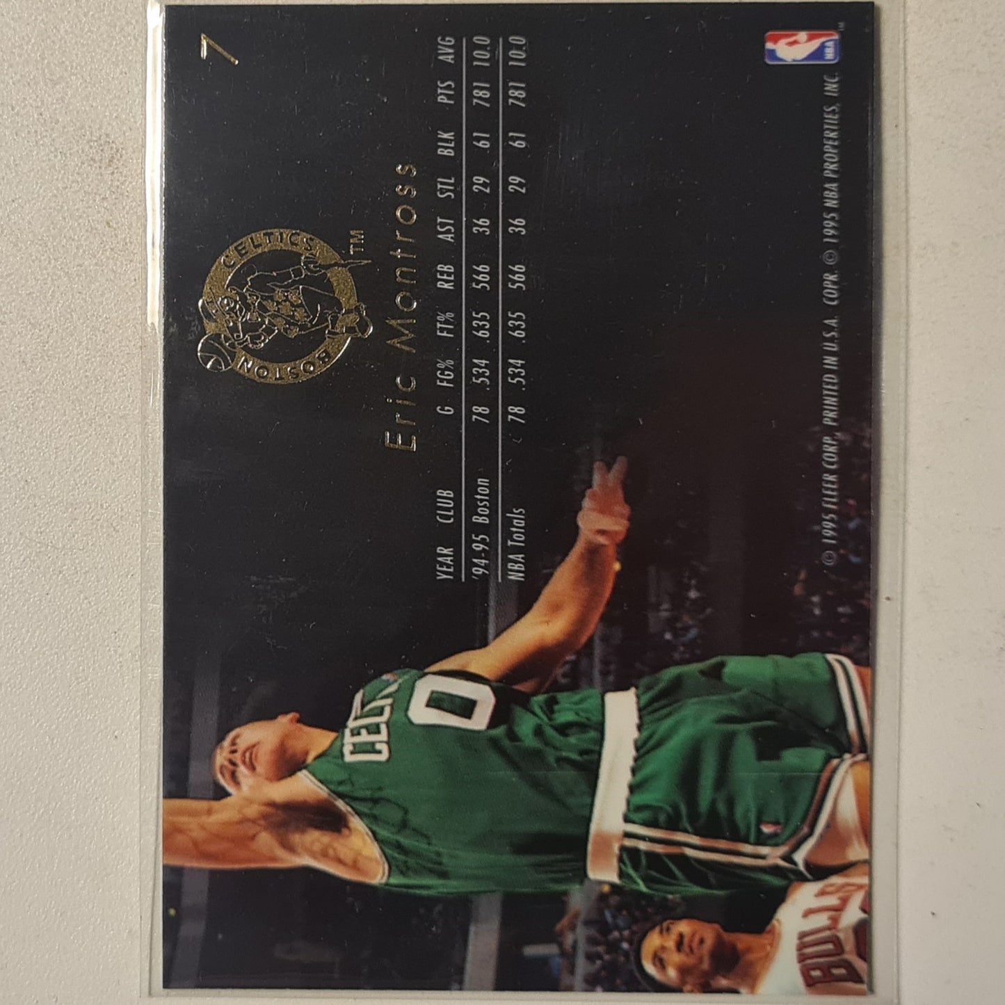 Eric Montross 1995 Fleer Flair 95-96 #7 NBA Basketball Boston Celtics Excellent/mint