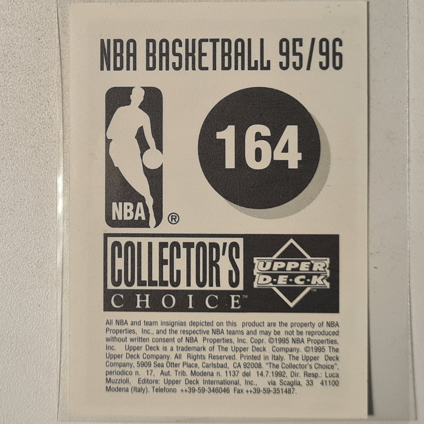 Eric Montross 1995 Upper-Deck collectors choice sticker #164 NBA Basketball Boston Celtics Excellent