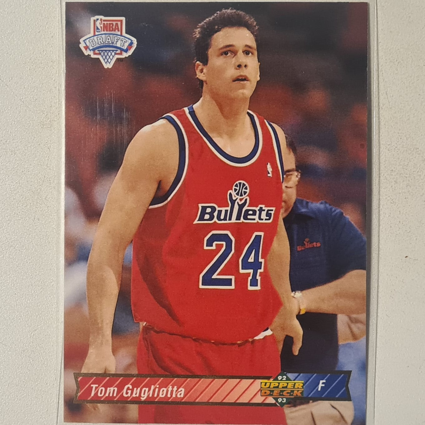 Tom Gugliotta 1992 Upper-Deck Draft Rookie RC #14 NBA Basketball Washington Bullets Excellent sleeved