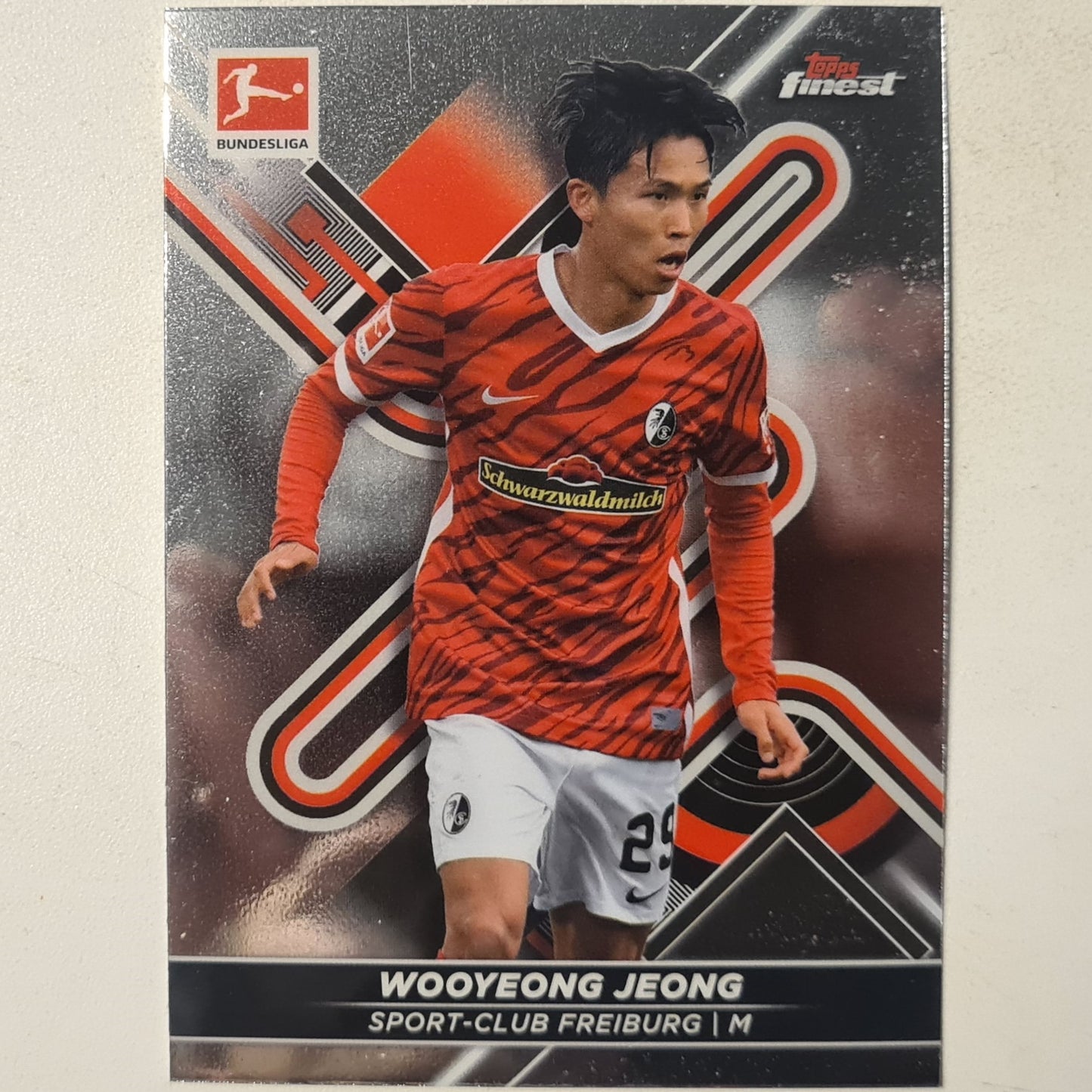 Wooyeong Jeong 2022 Topps Finest Bundesliga #64 Football Freiburg Excellent sleeved