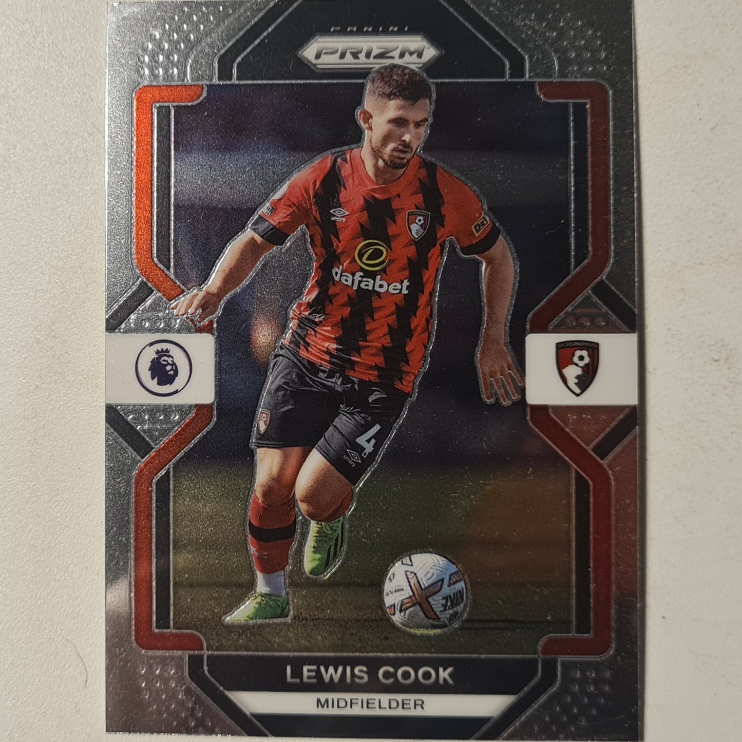 Lewis Cook 2022-23 Panini Prizm premier league soccer #220 Football Bournemouth Excellent sleeved