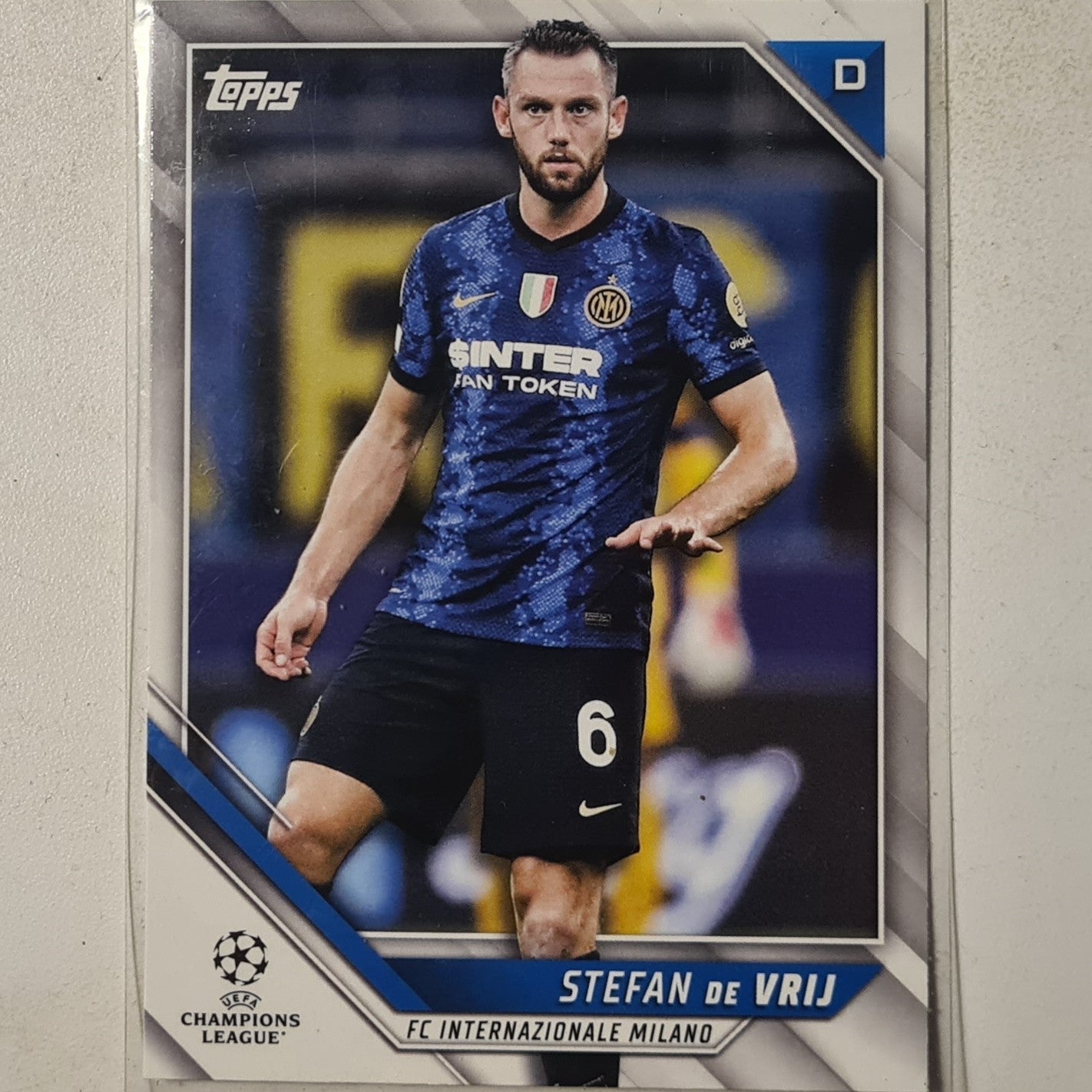 Stefan De Vrij 2022 Topps Champions League (Japan) #130 football Inter Milan Excellent/mint sleeved