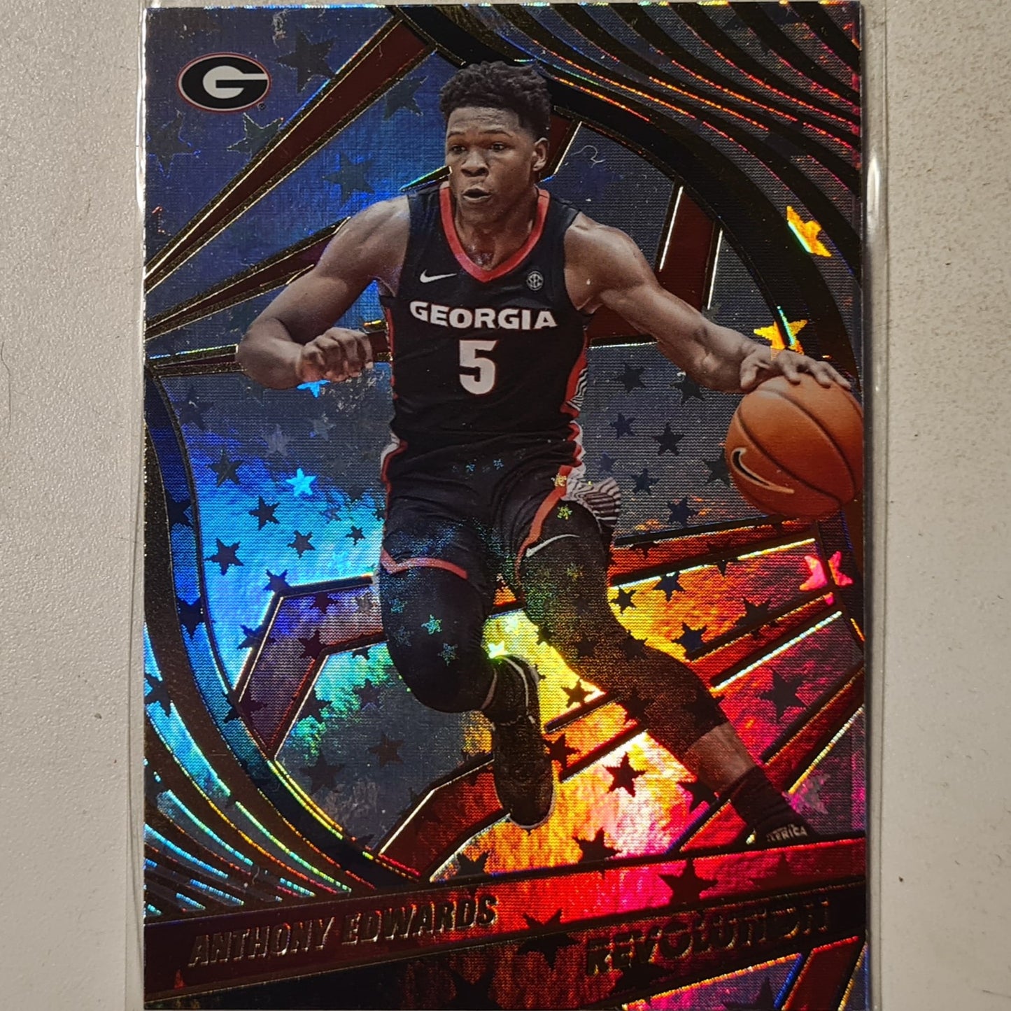 Anthony Edwards 2022 Panini Revolution Draft picks Astro variant Rookie RC #91 NBA Basketball Georgia Bulldogs Excellent sleeved