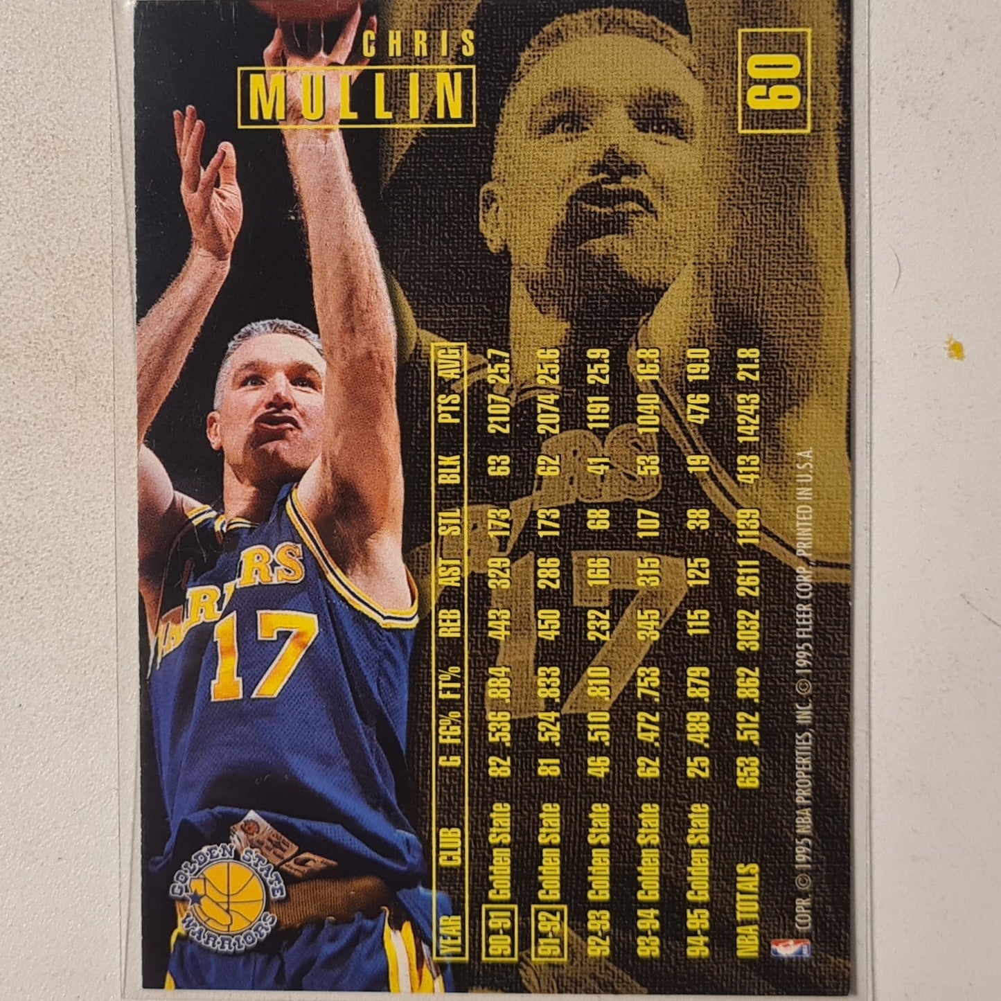 Chris Mullin 1995 Fleer 95-96 #60 NBA Basketball Golden State Warriors excellent