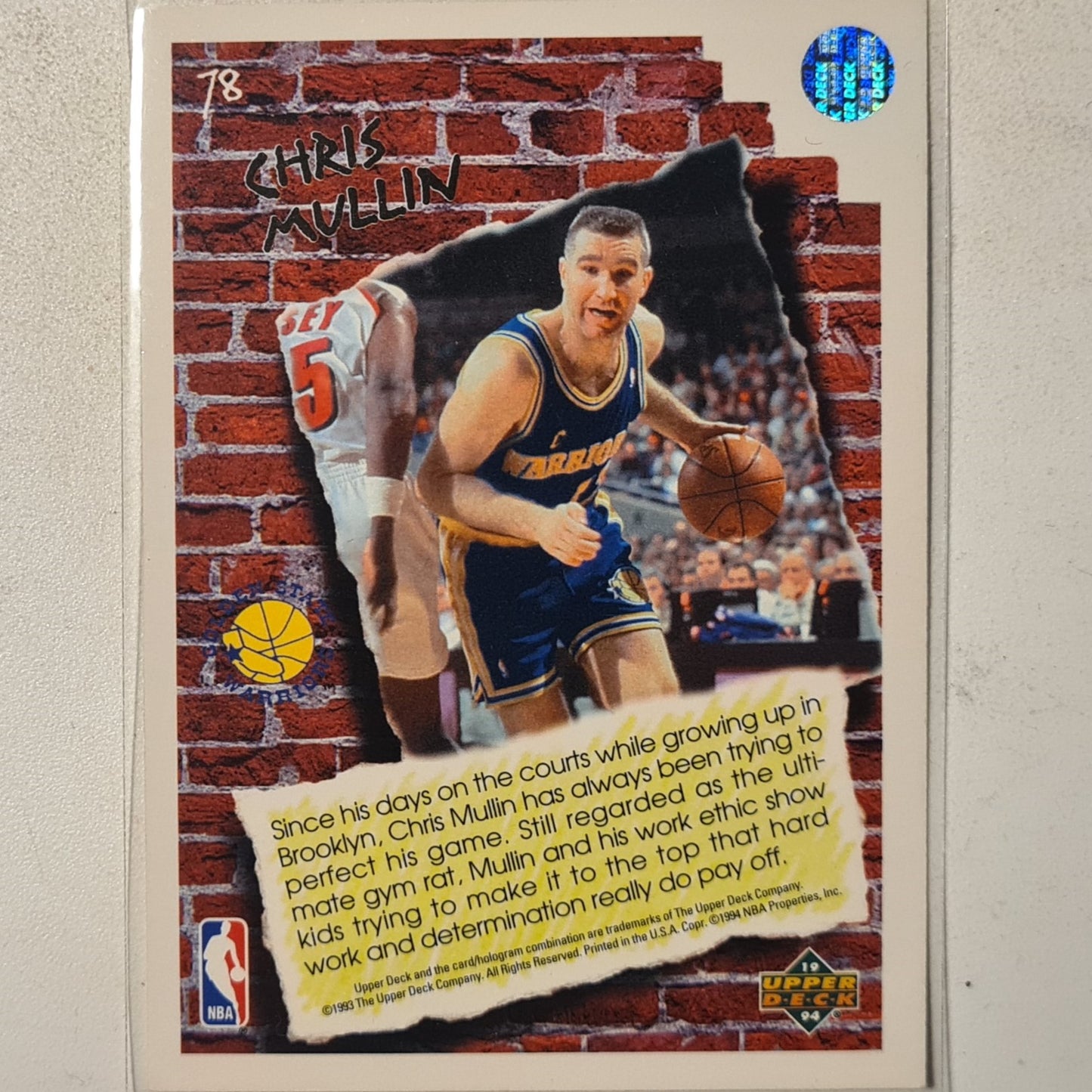 Chris Mullin 1994 Upper-Deck playground Legends #78 NBA Basketball Golden State Warriors excellent