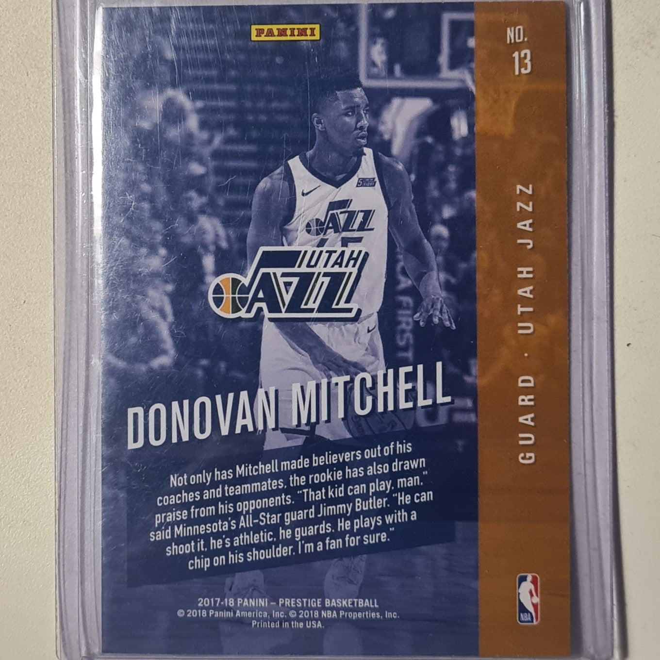 Donovan Mitchell 2017-18 Panini Prestige Rookie Class RC #13  NBA Basketball Utah Jazz Excellent