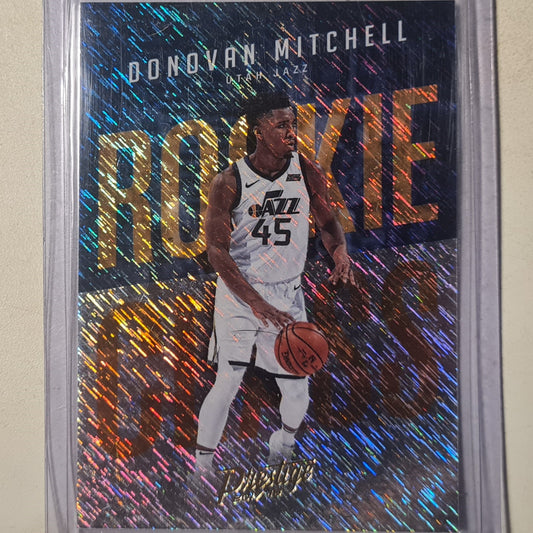 Donovan Mitchell 2017-18 Panini Prestige Rookie Class Rain variant RC #13 NBA Basketball Utah Jazz Excellent