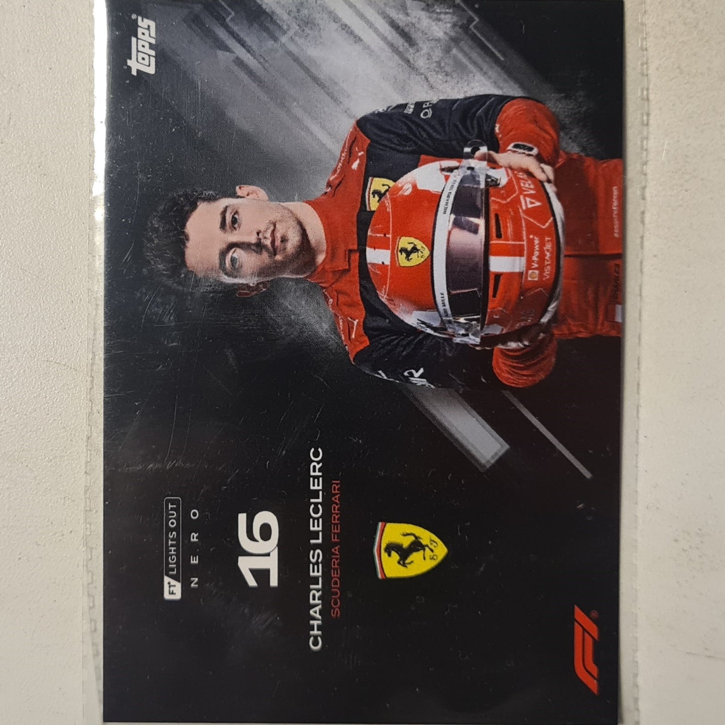 Charles LeClerc 2023 Topps lights out Nero F1 Formula one Scuderia Ferrari good + sleeved