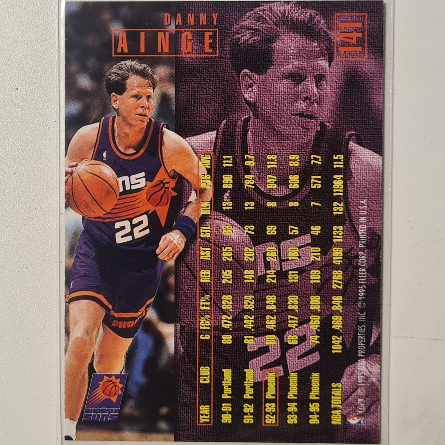 Danny Ainge 1995 Fleer 95-96 #141 NBA Basketball Phoenix Suns Excellent+ Sleeved